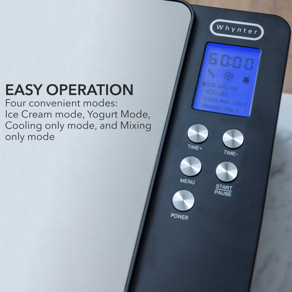 Whynter 2 Quart Ice Cream Maker and Yogurt Incubator with Stainless